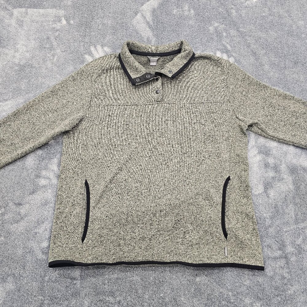 Eddie Bauer pullover 1/4 snap knit fleece sweater womens XL outdoor Hiking